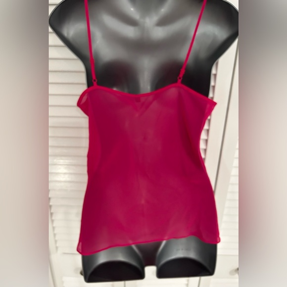 Sheer bright pink flowy camisole tank size small - Picture 4 of 8